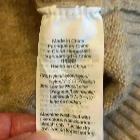 J. Crew Mercantile | Tan Lambswool Blend Crewneck Sweater - Picture 3 of 4